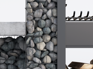 modern bbq gabion 2 Modelo 3D