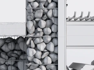 modern bbq gabion 2 3D Model