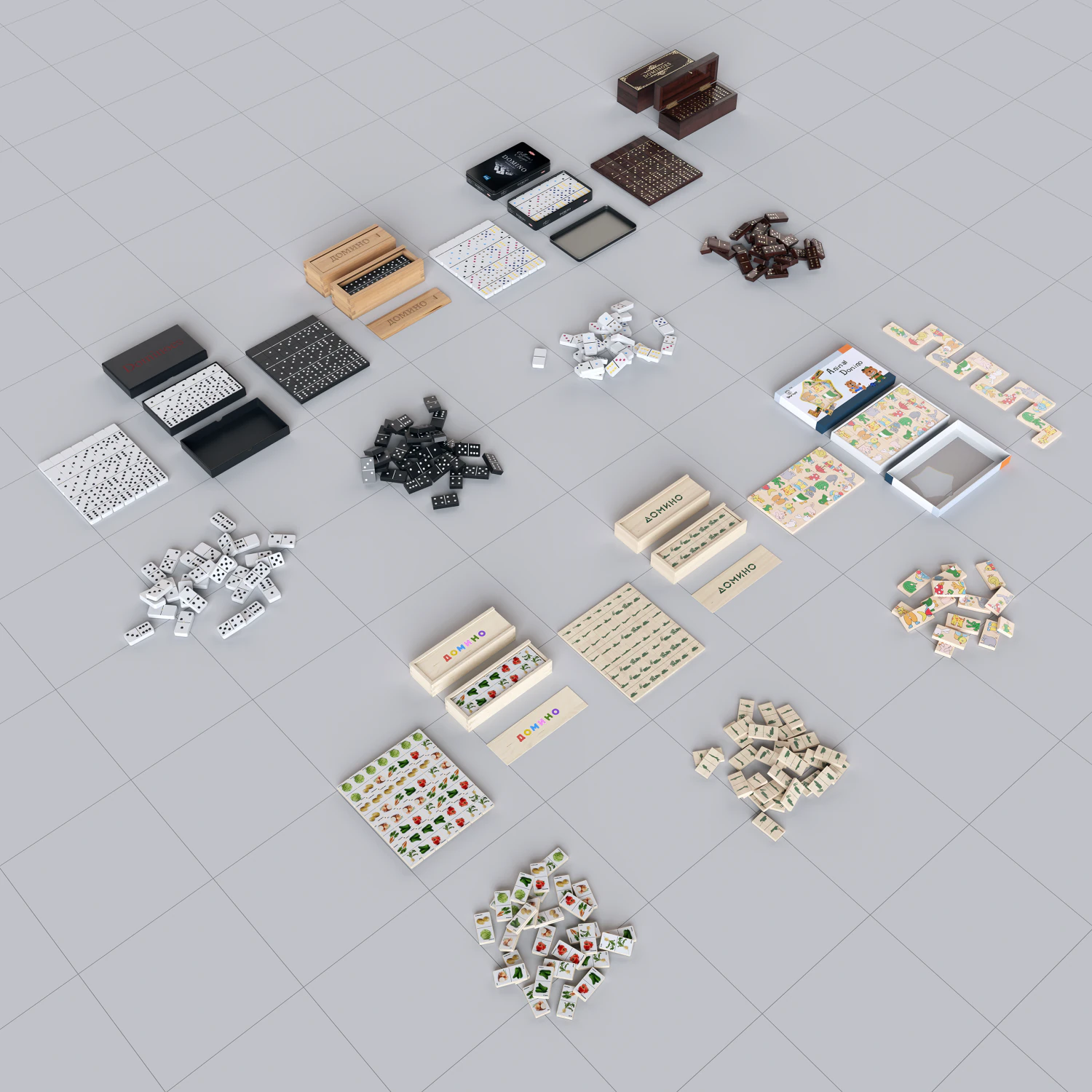 dominoes 3D Model .c4d .max .obj .3ds .fbx .stl .blend
