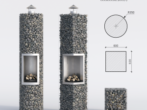 modern bbq gabion 3 Modèle 3D