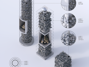 modern bbq gabion 3 Modelo 3D