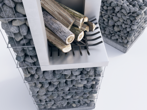 modern bbq gabion 3 Modelo 3D