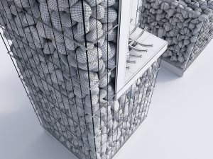 modern bbq gabion 3 Modelo 3D