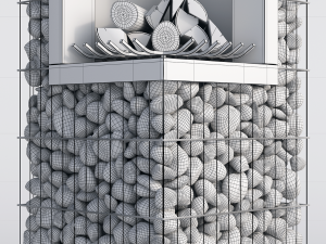 modern bbq gabion 3 Modelo 3D