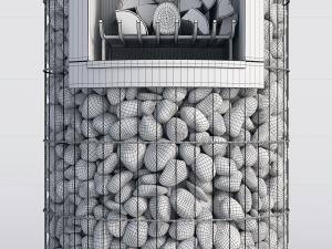modern bbq gabion 3 Modelo 3D