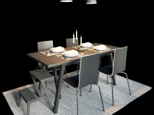table riggestad and chair martin by ikea 3D-Modell