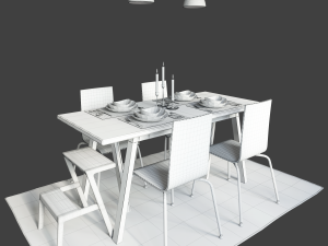 table riggestad and chair martin by ikea 3D-Modell