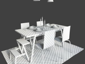 table riggestad and chair martin by ikea 3D-Modell