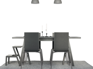 table riggestad and chair martin by ikea 3D-Modell