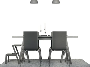 table riggestad and chair martin by ikea 3D Model