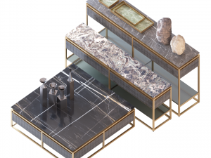 consoles and coffee table banner by visionnaire 3D Model