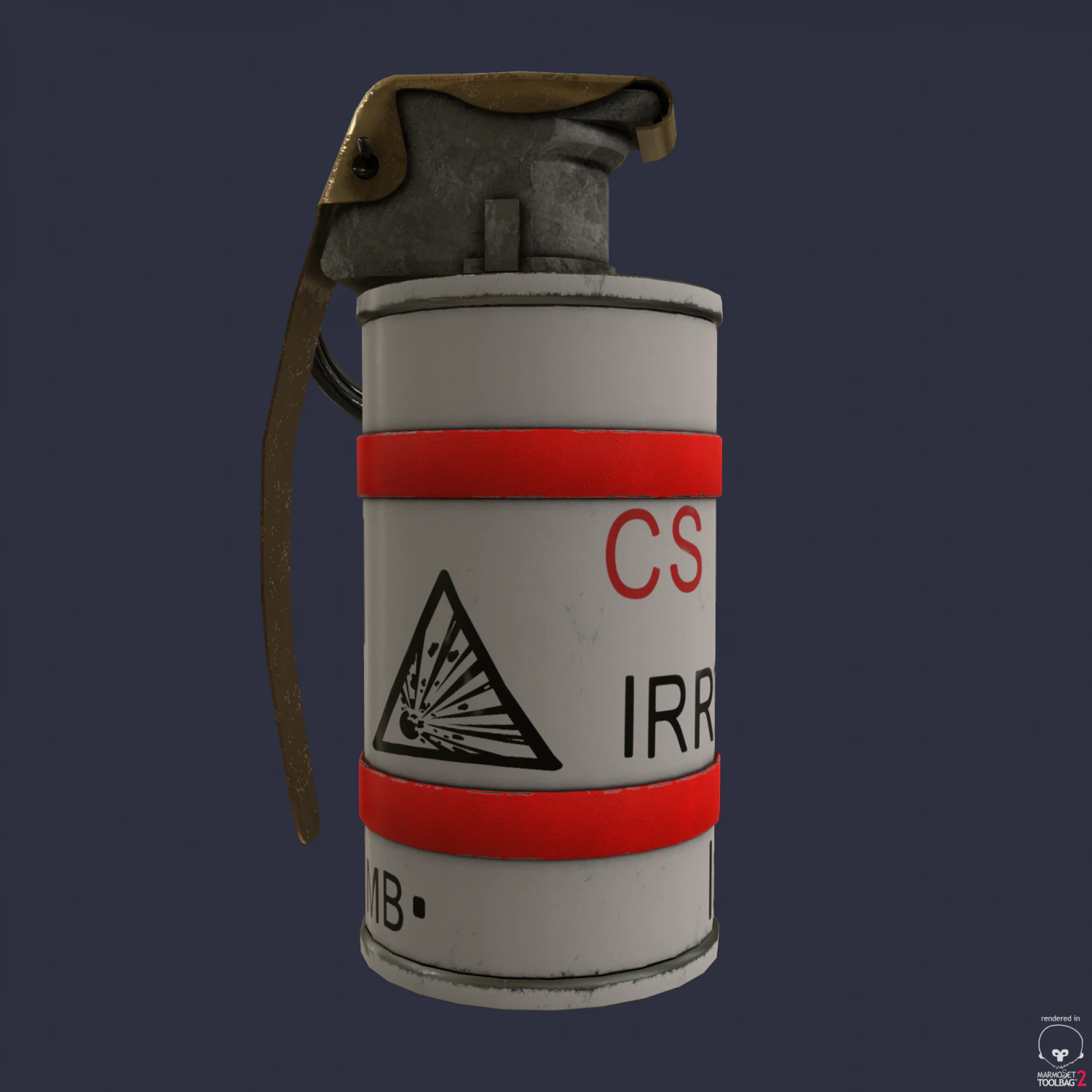 Smoke grenade 3D Model .c4d .max .obj .3ds .fbx .stl .blend 