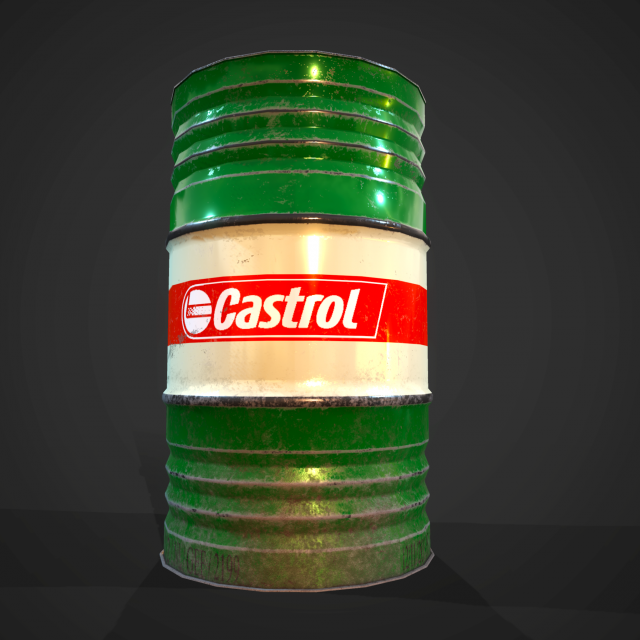 Barrels castrol pbr 3D 模型 .c4d .max .obj .3ds .fbx .stl .blend 
