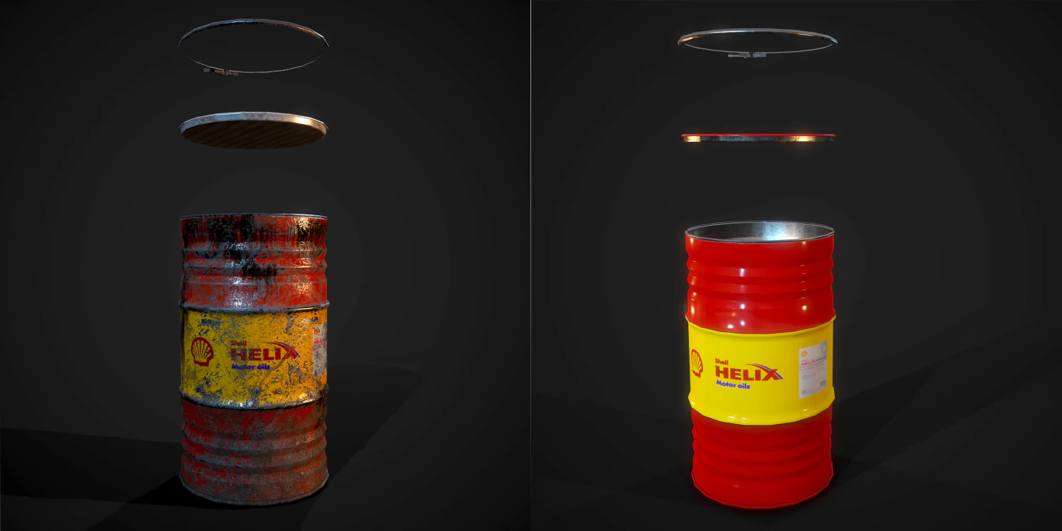 Barrels shell helix pbr 3D Model .c4d .max .obj .3ds .fbx .stl .blend 