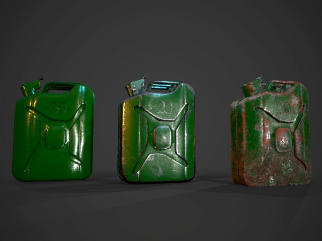 Jerrycan canister Model 3D .c4d .max .obj .3ds .fbx .stl .blend 
