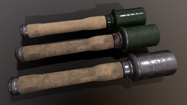 Grenade m-24 3D Model .c4d .max .obj .3ds .fbx .stl .blend 