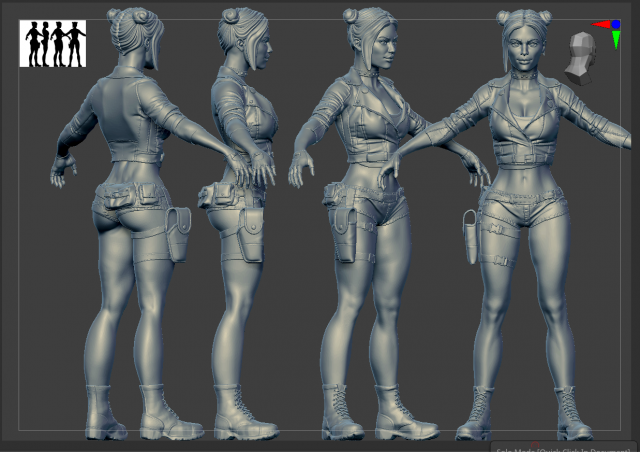 Lady biker 3Dモデル .c4d .max .obj .3ds .fbx .stl .blend 