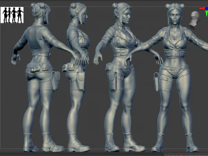 Pani rowerzysta Model 3D