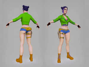 Senhora motociclista Modelo 3D