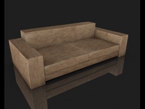 sofa leather Model 3D