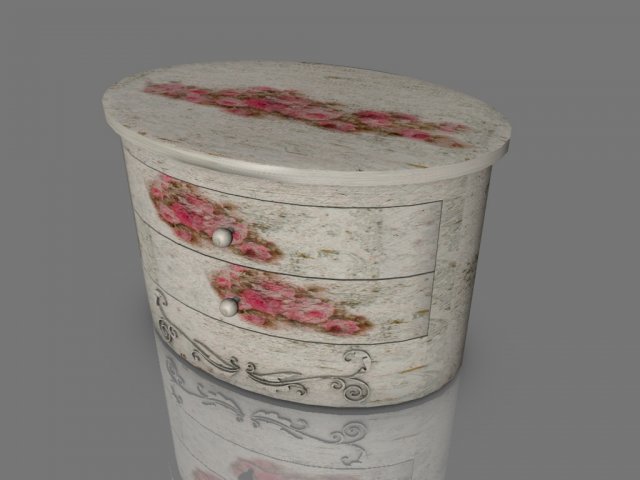 dresser shabby chic 3D Model .c4d .max .obj .3ds .fbx .stl .blend 