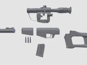 vss with pso1 and bullets 3D Model