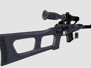 vss with pso1 and bullets 3D Model
