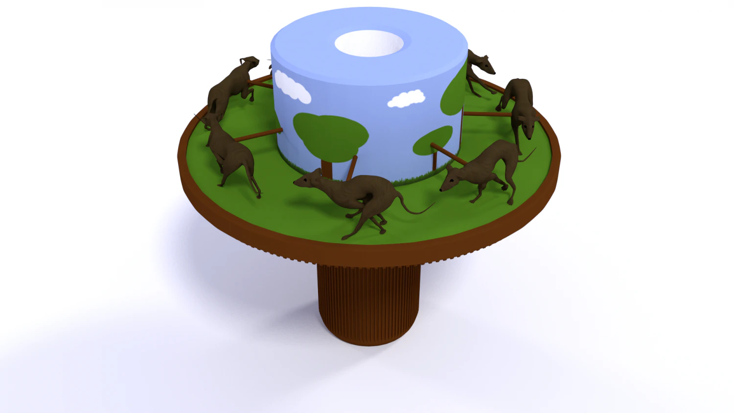 Windhundkarussell 3D Druckmodell .c4d .max .obj .3ds .fbx .stl .blend