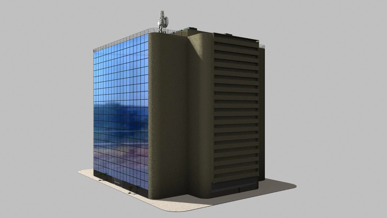 simple office building 3D Model .c4d .max .obj .3ds .fbx .stl .blend