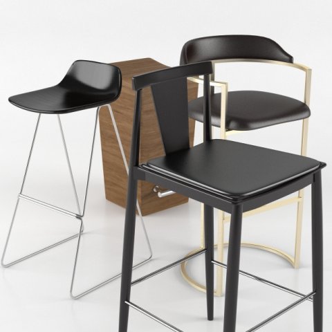 bar stool sets 3D Model .c4d .max .obj .3ds .fbx .stl .blend 