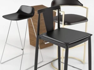 吧台凳组 3D 模型