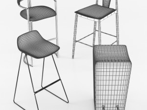 bar stool sets 3D Model