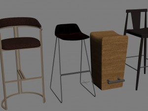 bar stool sets 3D Model