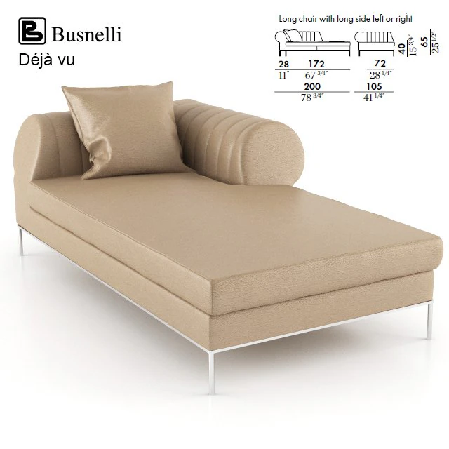 busnelli deja vu long chair 3D Model .c4d .max .obj .3ds .fbx .stl .blend 