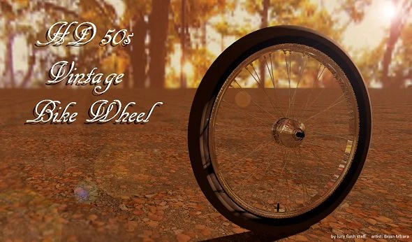 hd  1950 american  bike wheel 3D Model .c4d .max .obj .3ds .fbx .stl .blend 