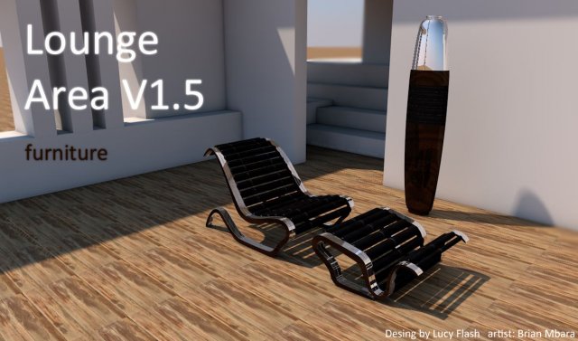 lounge area v 15 modern furniture 3D Модель .c4d .max .obj .3ds .fbx .stl .blend 
