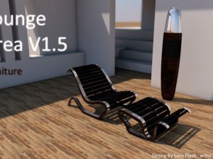 lounge area v 15 modern furniture 3D Model