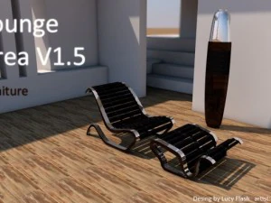 część wypoczynkowa v 15 nowoczesnych mebli Model 3D