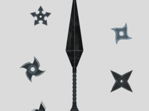 ninja shuriken and kunai collection 3D Модель