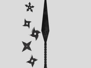 ninja shuriken and kunai collection 3D Model