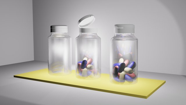 Bottle for pills 3D Модель .c4d .max .obj .3ds .fbx .stl .blend 