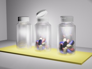Bottle for pills 3D Model