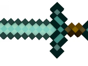 espada de diamante minecraft Modelo 3D