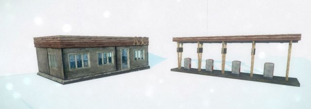 abandoned gas station 3D 모델 .c4d .max .obj .3ds .fbx .stl .blend 