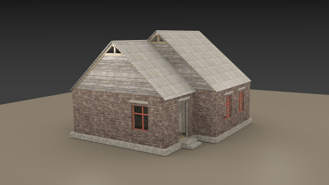 old house low poly Modelo 3D .c4d .max .obj .3ds .fbx .stl .blend 