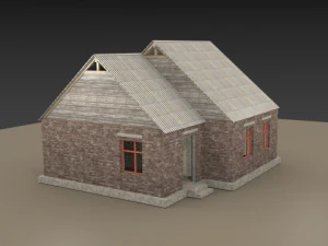 오래된 집 로우 폴리 3D 모델