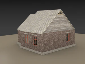 古い家の低ポリ 3Dモデル