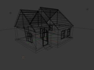 古い家の低ポリ 3Dモデル