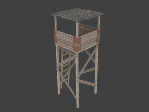 wooden tower low poly 3D Modell