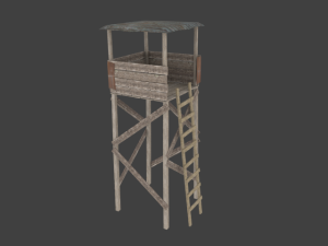 wooden tower low poly 3D Modell